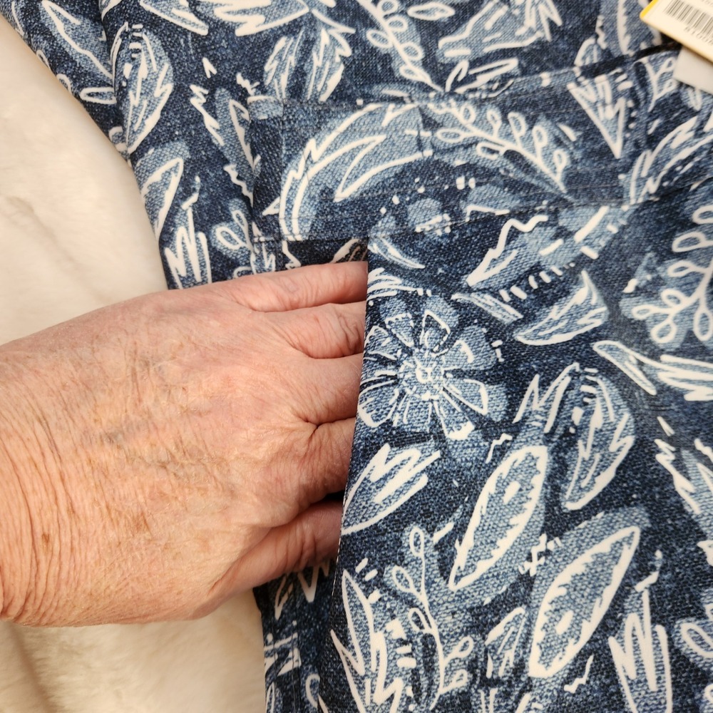 Rip Skirt Hawaii Length 4 Rustica Denim Blue Floral Wrap Skirt Womens Small NWT - Picture 9 of 9